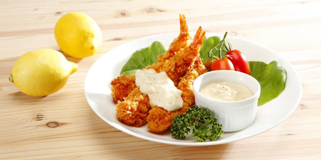 炸蝦佐蘋果美乃滋