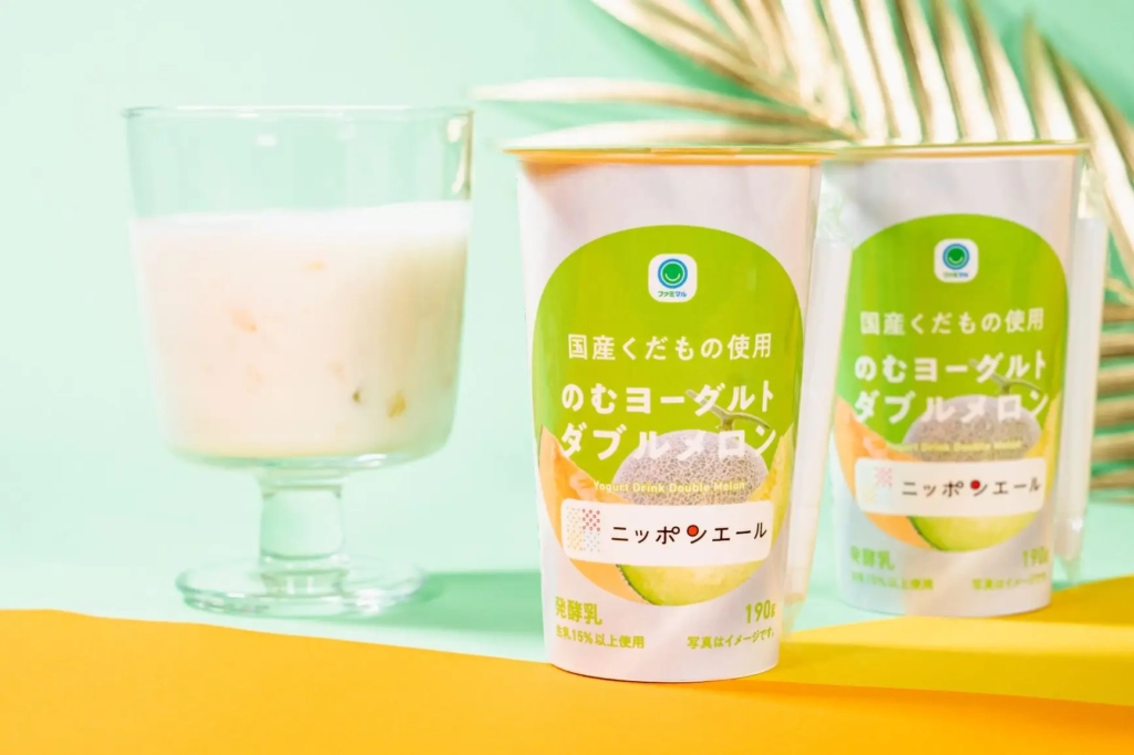 日本全家雙重哈密瓜優酪乳（のむヨーグルトダブルメロン）