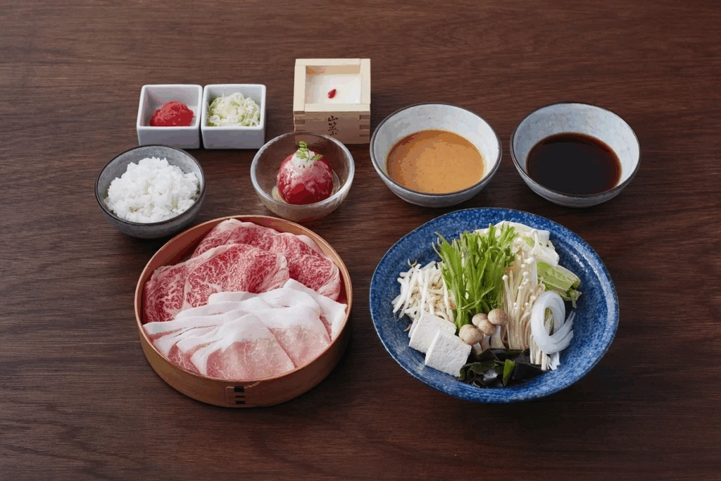 涮涮鍋 山笑 山形牛肋眼和米澤豚里肌肉涮涮鍋